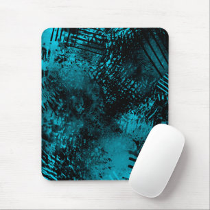 Paint Splatter effect Blue & Black Mouse Pad