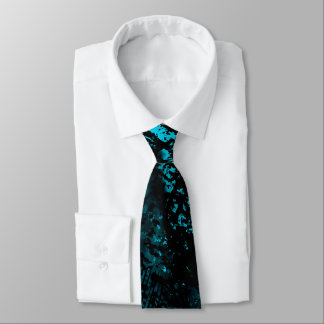 Paint Splatter Effect Blue & Black Tie