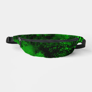 Paint Splatter Effect Green & Black  Fanny Pack