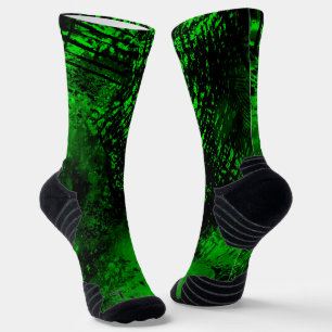 Paint Splatter Effect green & Black Socks