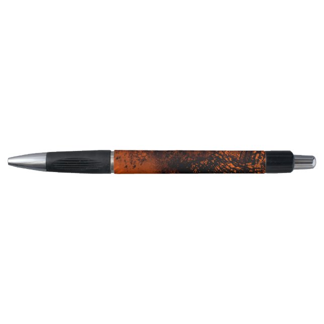 Paint Splatter Effect Orange & Black  Pen (Front)