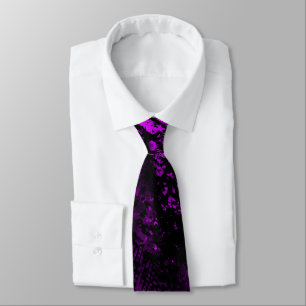 Paint Splatter Effect Purple & Black  Tie