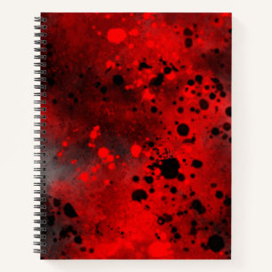 Paint Splatter Effect Red & Black  Notebook