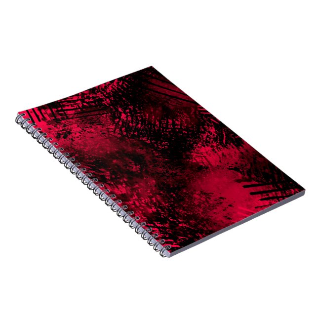 Paint Splatter effect Red & Black Notebook (Right Side)