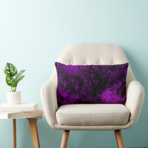 Paint Splatter effect Red & Purple Lumbar Pillow