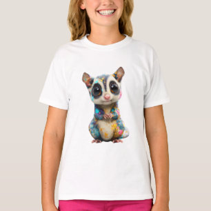 Paint Splatter Galactic Sugar Glider Kids T-Shirt