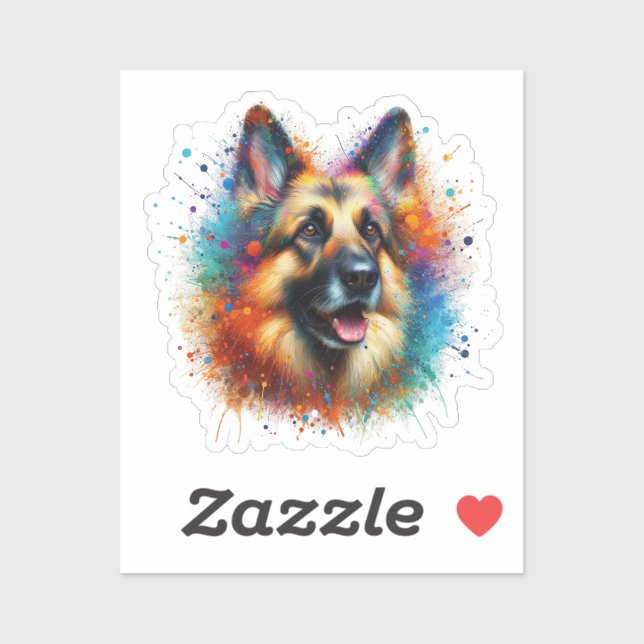 Paint Splatter German Shepherd (Sheet)