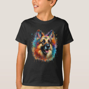 Paint Splatter German Shepherd T-Shirt