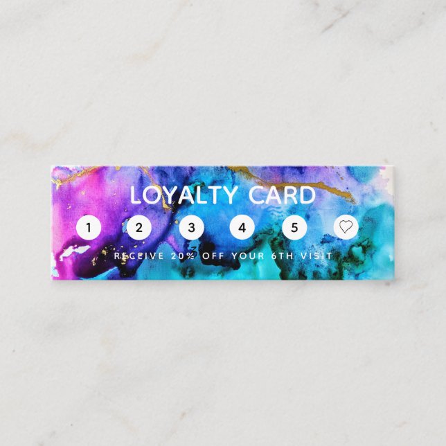 Paint Splatter Gold and Purple Loyalty Card (Front)