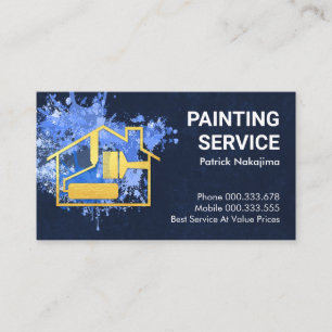 Paint Splatter Gold Home Brush Business Card