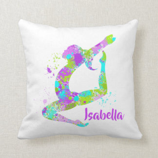 Paint Splatter Gymnastics Throw Pillow