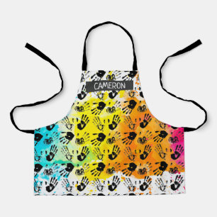 Paint Splatter Handprint All-Over Print Apron