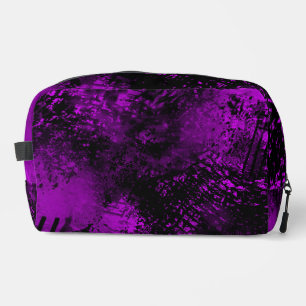 Paint Splatter Hatching Effect Purple & Black Dopp Kit