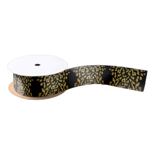 Paint Splatter in Faux Gold and Black Satin Ribbon