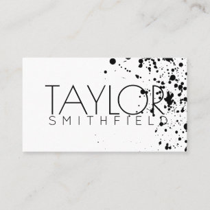 paint splatter ink spill modern business card