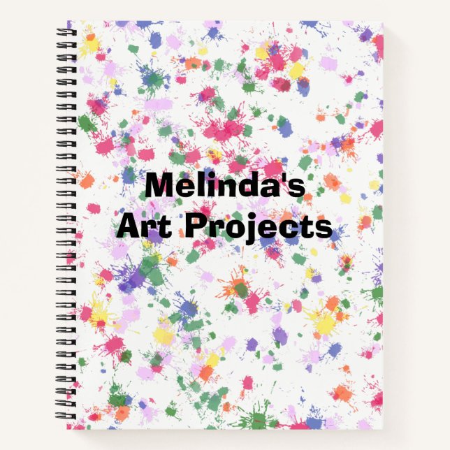 Paint Splatter Lined Paper Notebooks (Front)