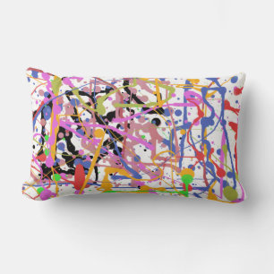 Paint Splatter Lumbar Pillow