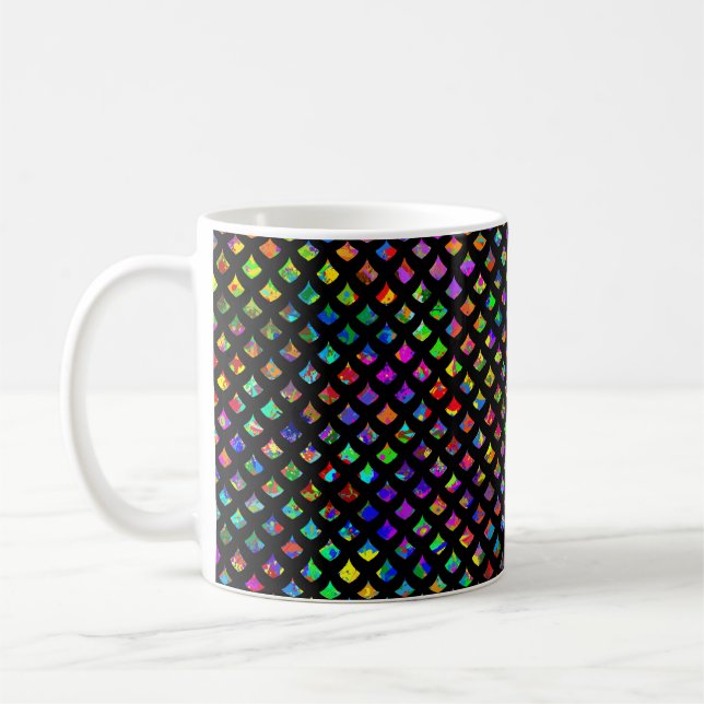 Paint Splatter Mermaid Scales Coffee Mug (Left)