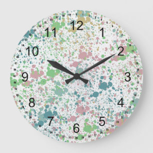 Paint Splatter Mix Large Clock