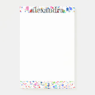 Paint Splatter Name Notes - Multi Rainbow
