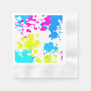 Paint Splatter, Paintball, Neon Paper Napkins