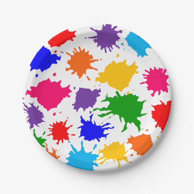 Paint Splatter Paper Plate (Front)