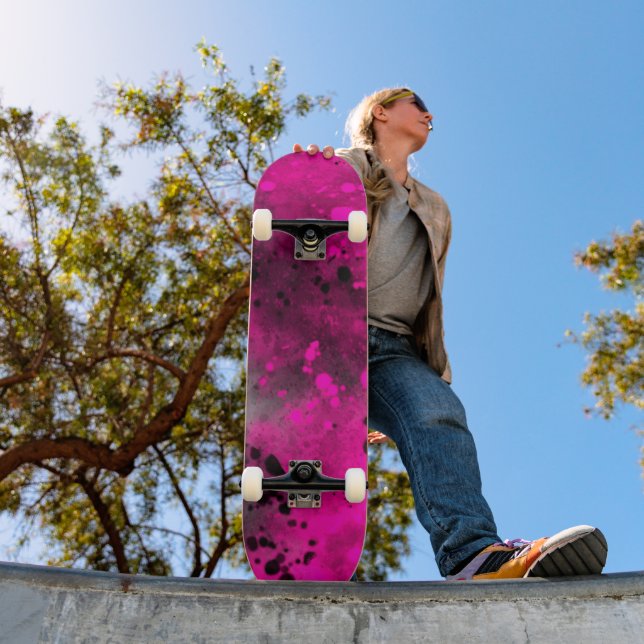 Paint Splatter Pink Skateboard (Outdoor 1)