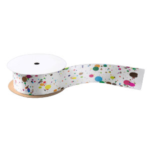 Paint Splatter Ribbon Satin Ribbon