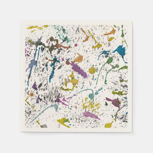 Paint Splatter Splash Colourful Paper Napkins (Front)