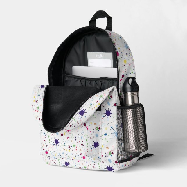 Paint Splatter Splash Graffiti Pattern  Printed Backpack (Back Corner Right (Open))