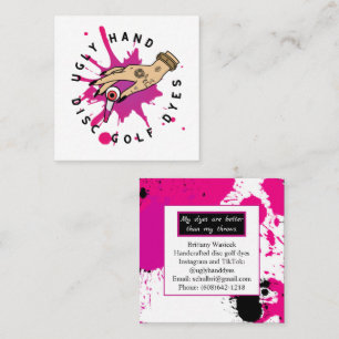 Paint Splatter Square  Business  Card