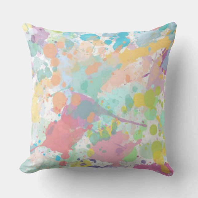 Paint Splatter Throw Pillow (Front)