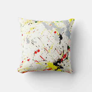 Paint Splatter Throw Pillow