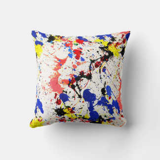 Paint Splatter Throw Pillow