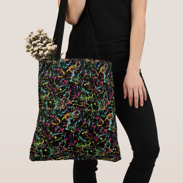 Paint Splatter Tote Bag (Close Up)