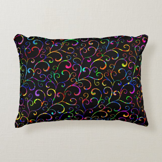 Paint Splatter Vines Accent Pillow (Front)
