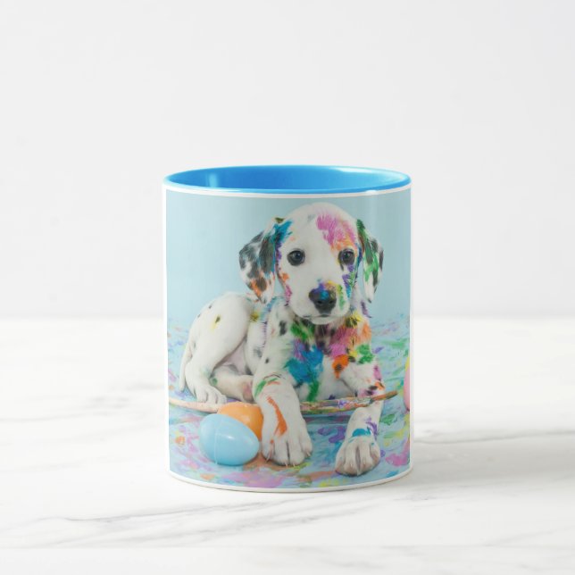 PAINT SPLATTERED DALMATIAN TWO TONED MUG. MUG (Center)