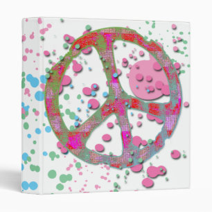 PAINT SPLATTERED PEACE SIGN BINDER