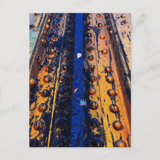 Paint Splattered Riveted Steel Beam Postcard