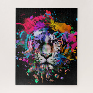 Paint Splattered Tiger Jigsaw Puzzle