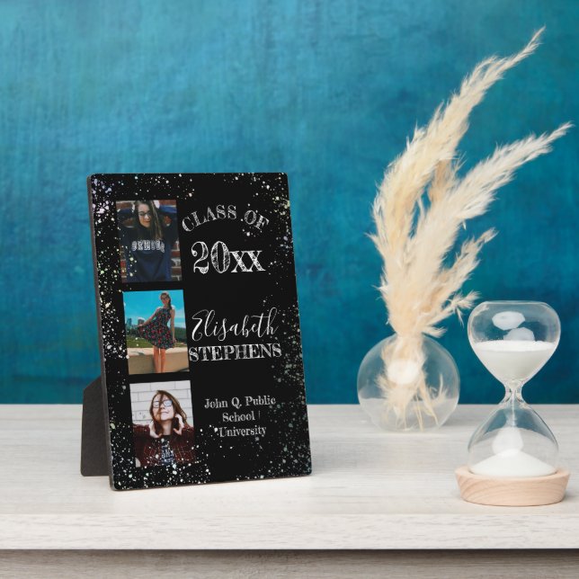 Paint Splatters Class of 2024 Graduation Photo Plaque (Side)