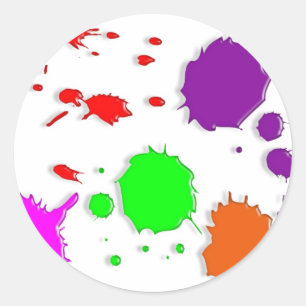 Paint Splatters Classic Round Sticker