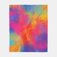 Paint Splatters Fleece Blanket