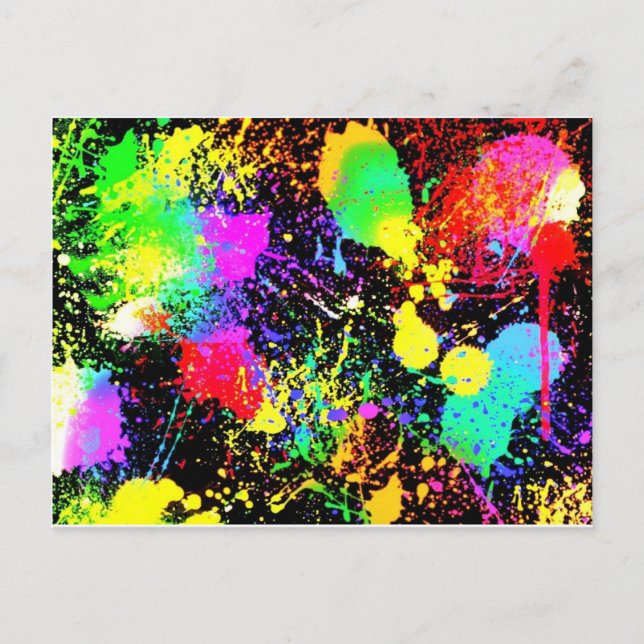 Paint splatters postcard (Front)