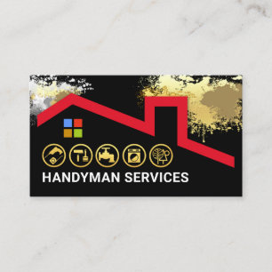Paint Splatters Rooftop Building Business Card