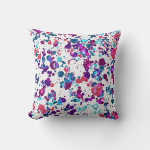 Paint Splotch Throw Pillow in Bright Colours