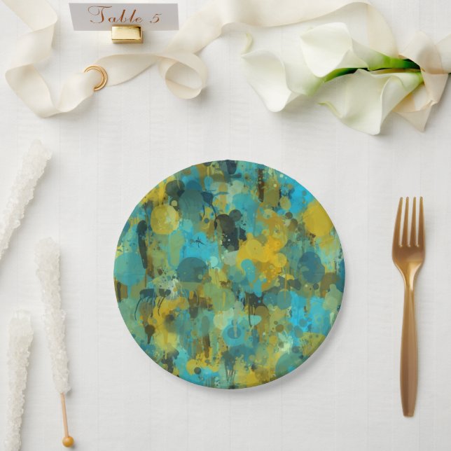 Paint Spotted Paper Plate (Wedding)