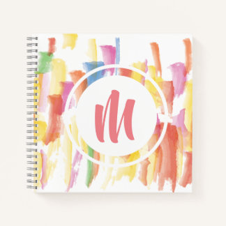 Paint Stained Monogram Sketchbook Notebook