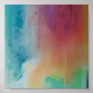 Paint streaks in muted tones  poster