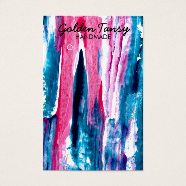 Paint Stripe Earrage Collier Bijoux Carte d'affich (Devant)